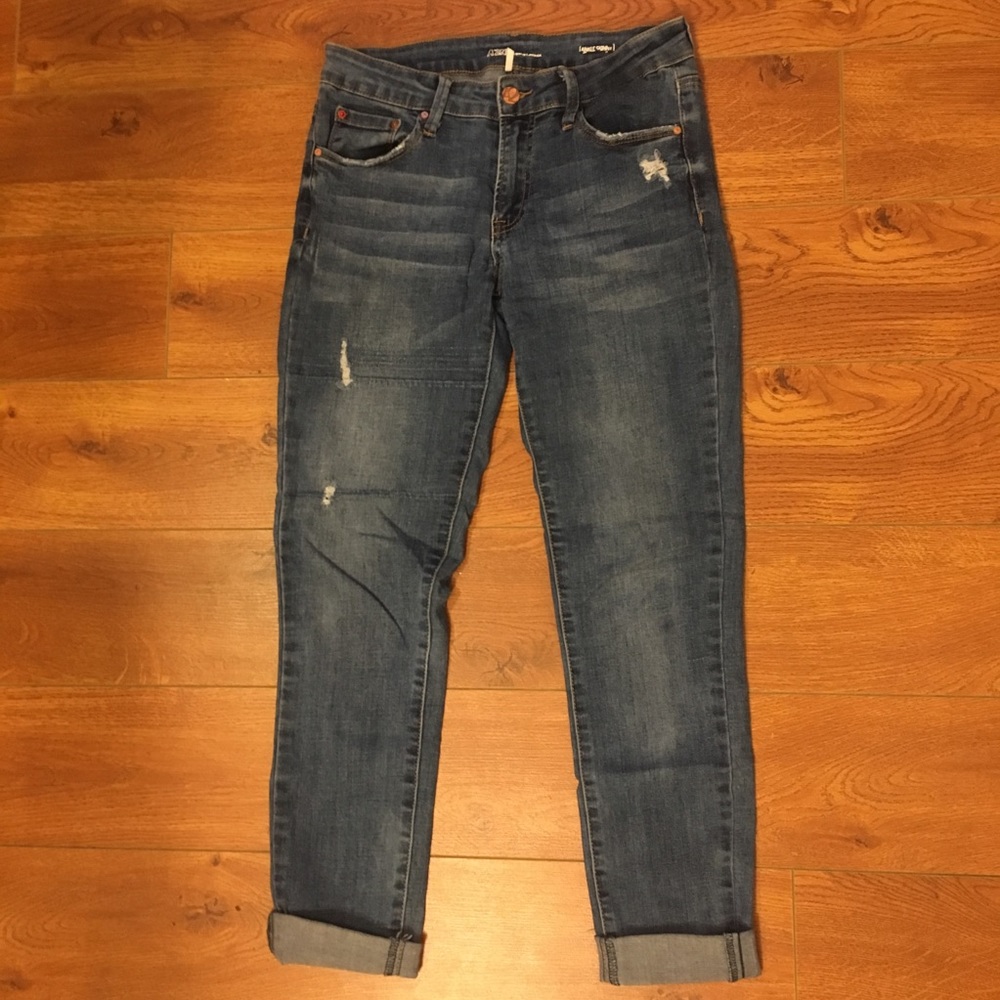 Juniors Dark Wash Blue Skinny Ankle Denim Jeans